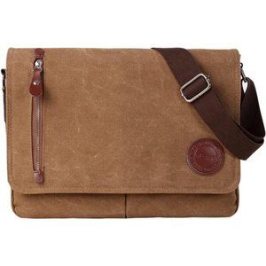 Vintage Canvas Satchel Messenger Bag for Men Women,Shoulder bag 13.5"Laptop Bags
